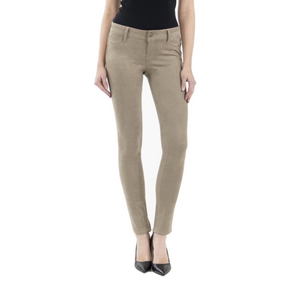 Level 99  Skinny Faux Suede Fishnet print Pants